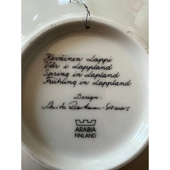 Spring in Lapland Designer Collector Plate Anita Dankaven-Siemers Arabia Finland - Picture 3 of 3